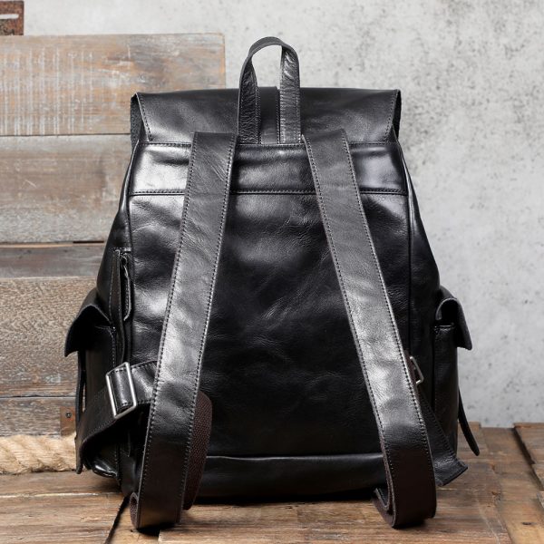 Top Leather Backpack Large Capacity - Image 3