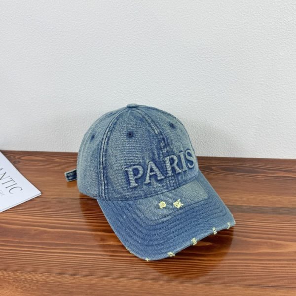 Washed Denim With Hole Baseball Cap Sun-poof Peaked Cap - Image 9