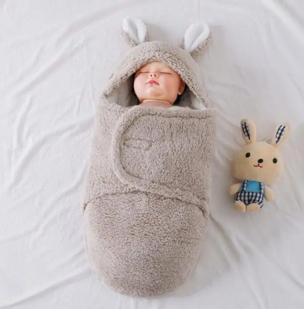 Super Soft Baby Sleeping Bag Fluffy Fleece Newborn Blanket Swaddle Blankets, Unisex Baby Wrap For Newborn Baby Boys Girls With Head-Protecting & Head-Supporting Function, Wearable Swaddle Sleep Sack - Image 7