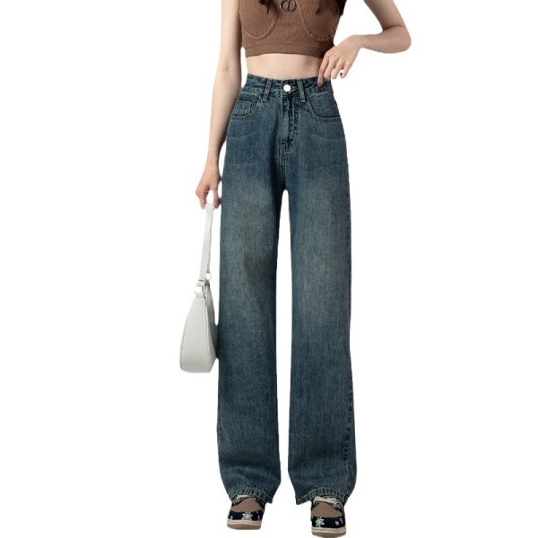 High Waist Retro Straight Jeans For Women Autumn - Image 5