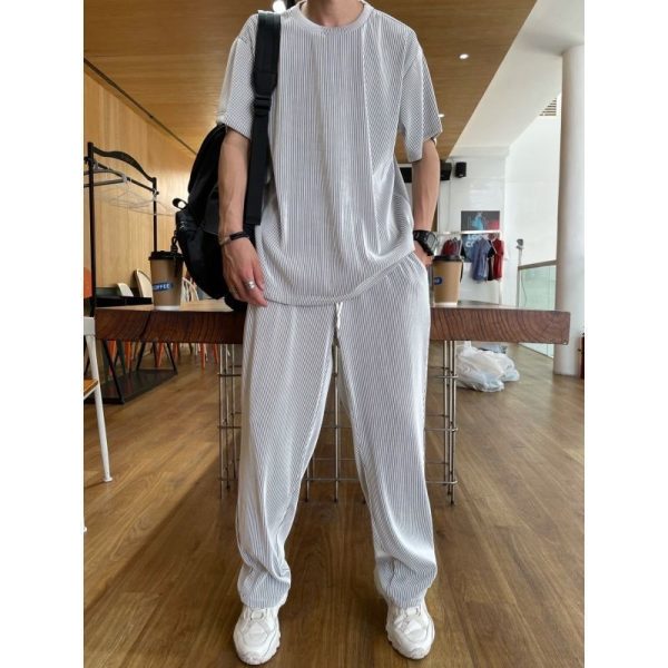 Drapey Short Sleeve Trousers Casual Two Piece Suit - Image 6