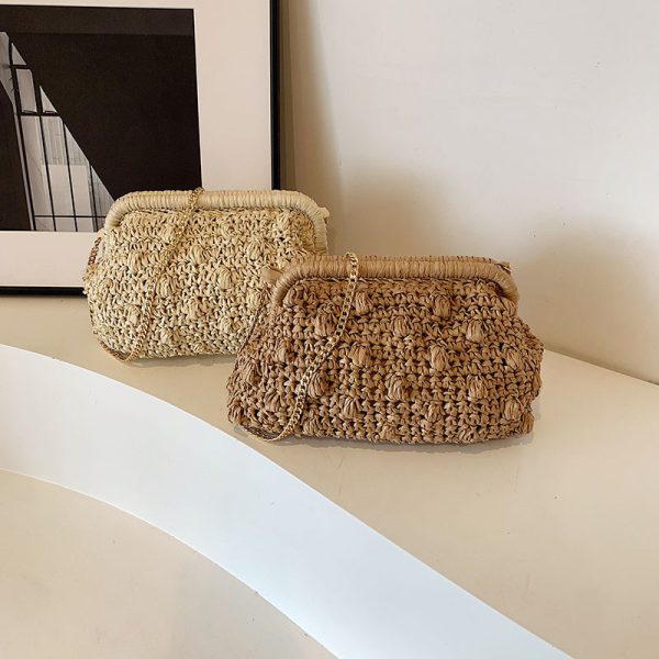 Fashion Woven Bag One Shoulder Hollow Out Beach Bag - Image 4