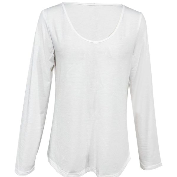 Women's V-neck Long Sleeved T-shirt Casual Top Autumn Outfit - Image 3