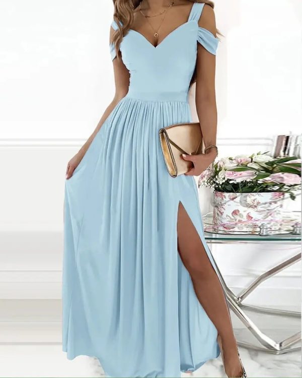 Long Floor Length Elegant Greek Style Pleated Dress - Image 9