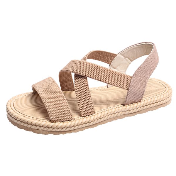 Women's Elastic Band Casual Student Plus Size Beach Roman Sandals - Image 7