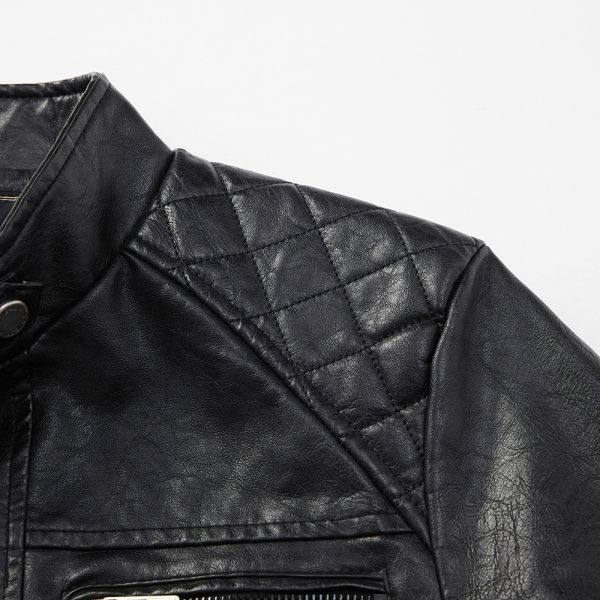 Personalized Trendy Pocket Pu Leather Coat Trendy Men Leather Jacket - Image 2