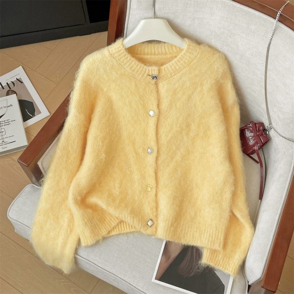 Soft And Comfortable Loose Mohair Cardigan Women - Image 6