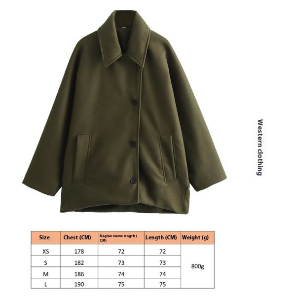 Blended Short Loose Overcoat Coat - Image 8