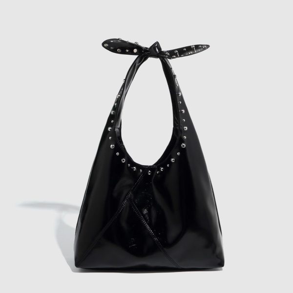 Tote Bag Rivet Bow Underarm Bag Women's Bucket Bag - Image 2