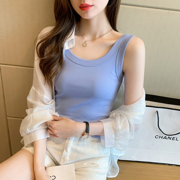 Women's Inner Wear Outer Wear Spring Summer Slim-fit Top Bottoming Shirt - Image 8