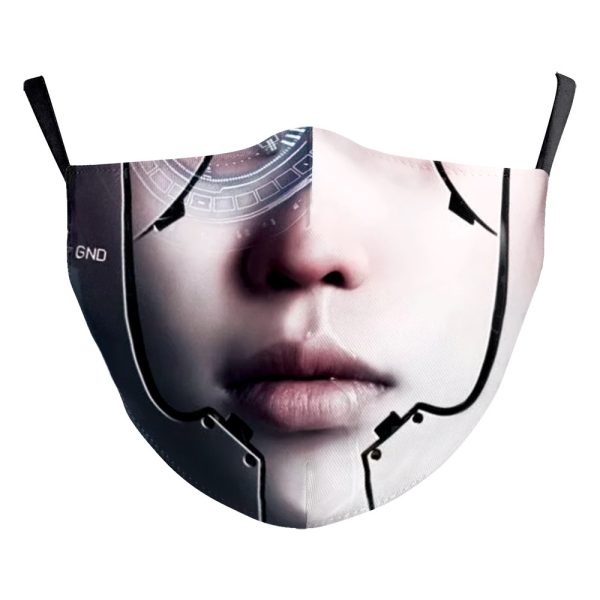 Halloween Milk Silk High Density Diagonal Cloth Double Layer Dustproof Protective Mask - Image 4