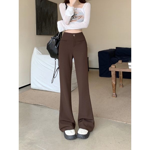 High Waist Slim Fit Women's Spring Versatile Slimming And Straight Casual Pants - Image 8