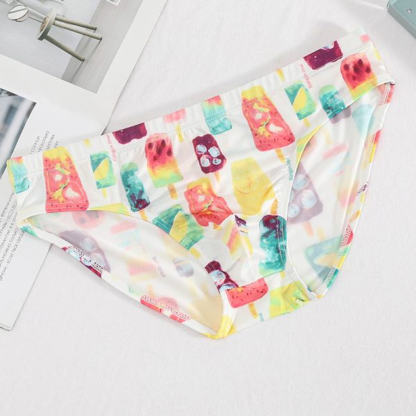 Briefs Printed Ice Silk Underwear Breathable Refreshing Thin Panties - Image 6