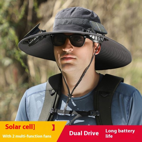 Long Endurance Lithium Battery Fan Solar Charging Wind Sun Protection Hat - Image 8