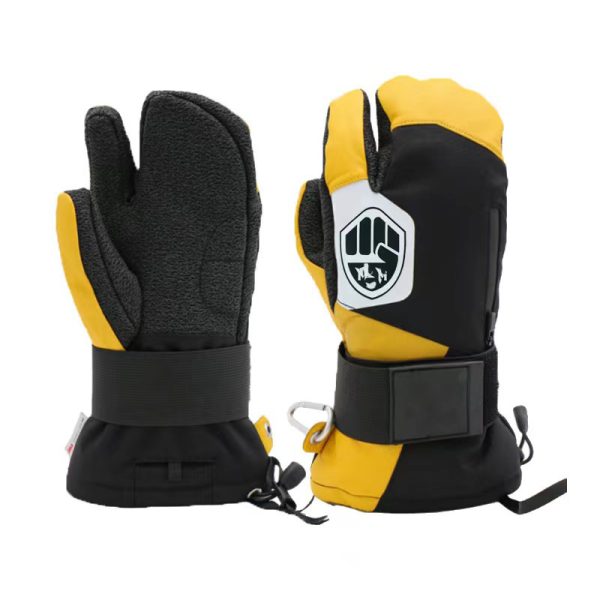 Veneer Silky Kevlar Ski Gloves Three Finger Waterproof And Hard-wearing Ski Mitten - Image 7