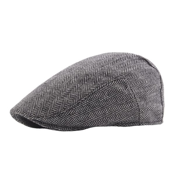 Winter Tweed Flat Cap Men's Newsboy Cap Baby British Retro Beret - Image 7