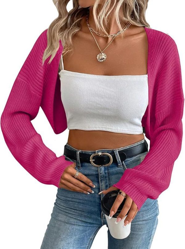 European And American Knitwear Women's Cardigan Shawl Long-sleeved Knitted Short Top - Image 8