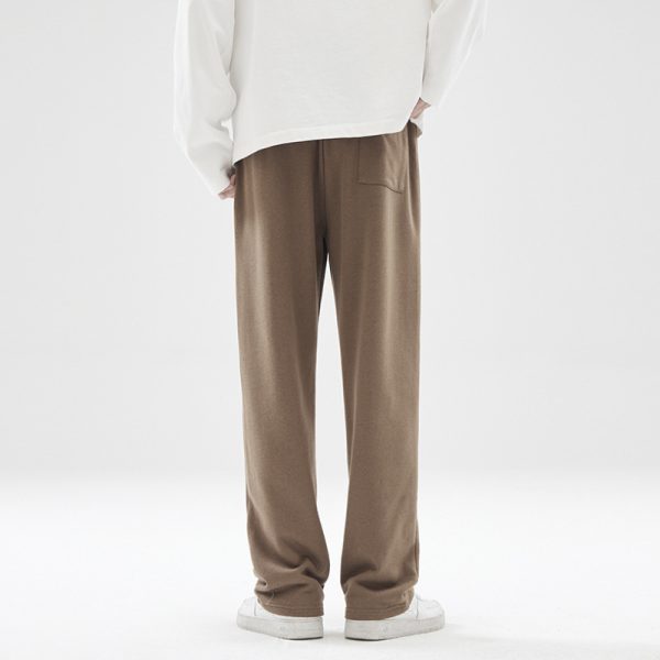 Fashion Brand Draping Effect Straight Gray Sweatpants Men - Image 3