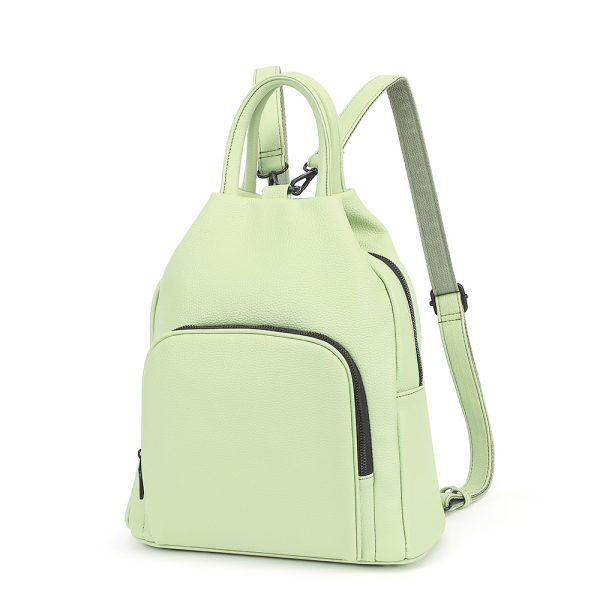 Pu Backpack Practical Soft Leather Zipper Handbag - Image 5