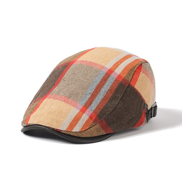 Retro Artistic Cotton Plaid Hat - Image 2