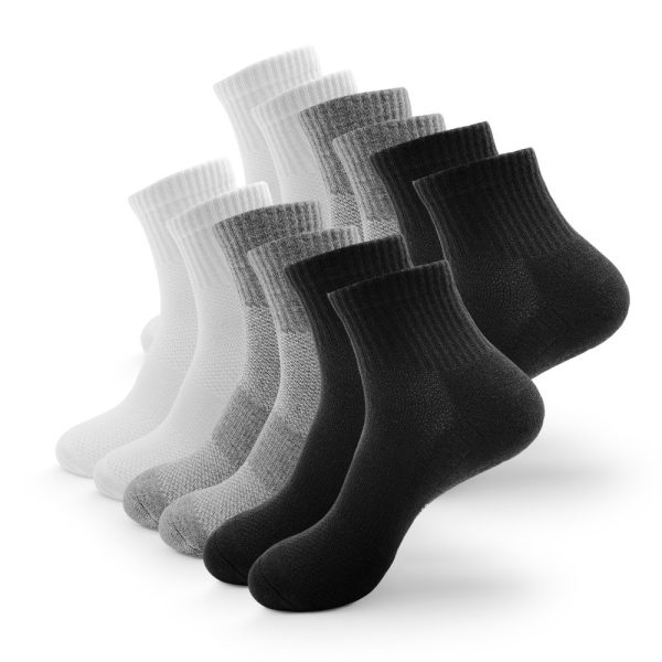 6 Pairs Of Men's Four-corner Ankle Shock-absorbing Sports Socks, Suitable For Sports Running And Hiking, With Shock Absorption And Breathable Features. - Image 3