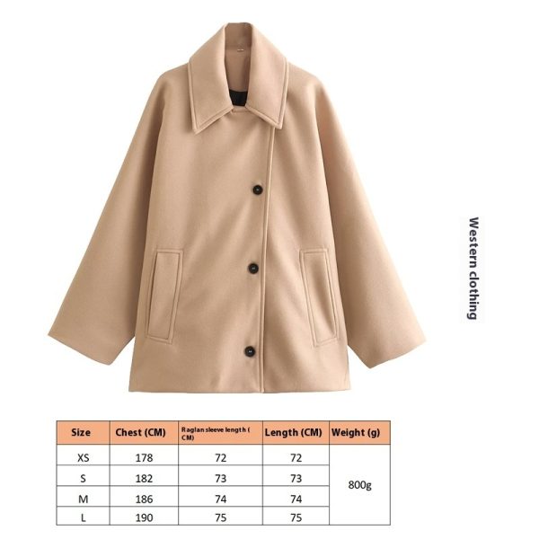 Blended Short Loose Overcoat Coat - Image 7