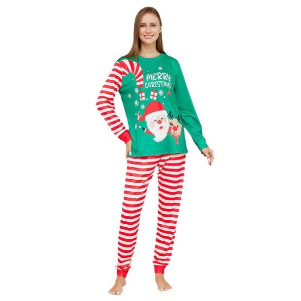 New Cartoon Santa Claus Letter Printing Parent-child Christmas Pajamas Home Wear Suit - Image 5