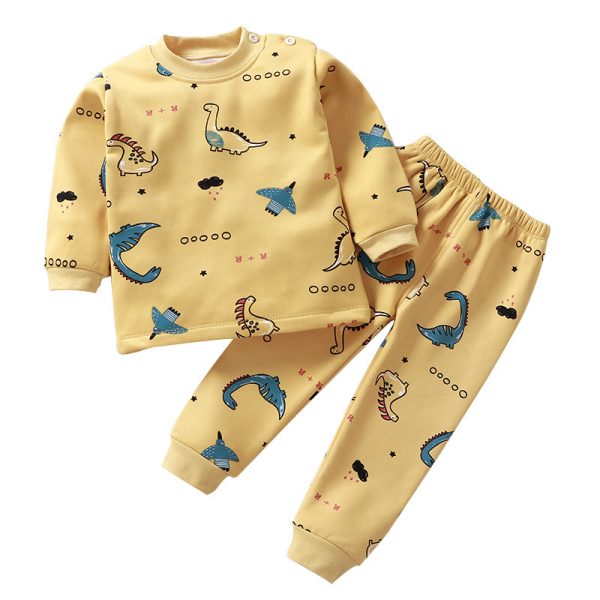 Children's Thermal Underwear Suit Fleece-lined Thickened Boys Girls Autumn Clothing - Image 2