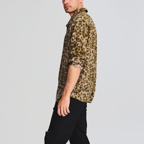 Men's Leopard Print Plus Size Printed Long Sleeve Loose Casual Shirt - Image 4