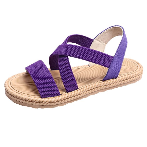 Women's Elastic Band Casual Student Plus Size Beach Roman Sandals - Image 8