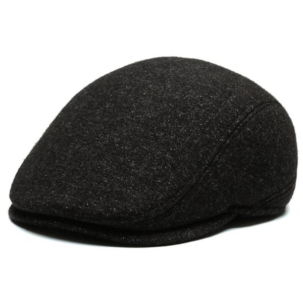 Outdoor Cycling Warm Short Brim Beret Middle-aged And Elderly Men Ear Protection Advance Hats - Image 3