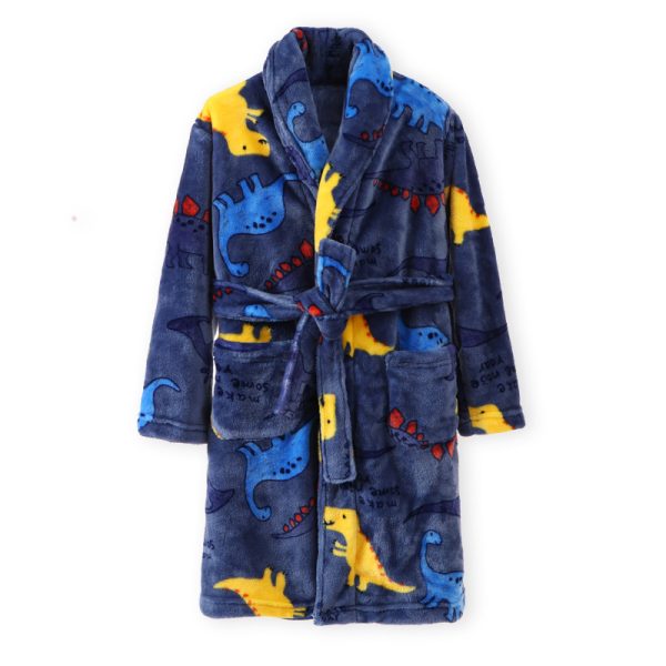 Children's Autumn And Winter Flannel Pajamas Home Clothes Boys And Girls - Image 3