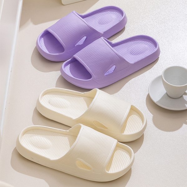 Solid Color Thick Bottom Home Slippers Summer Non-slip Floor Bathroom Slipper Women Men Couples Shoes - Image 6