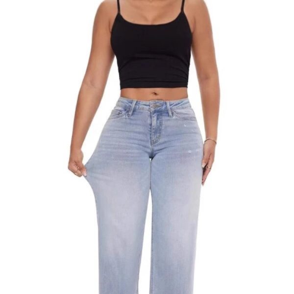 Narrow Wide-leg Pants High Waist Hip Lift Straight Loose Jeans - Image 4