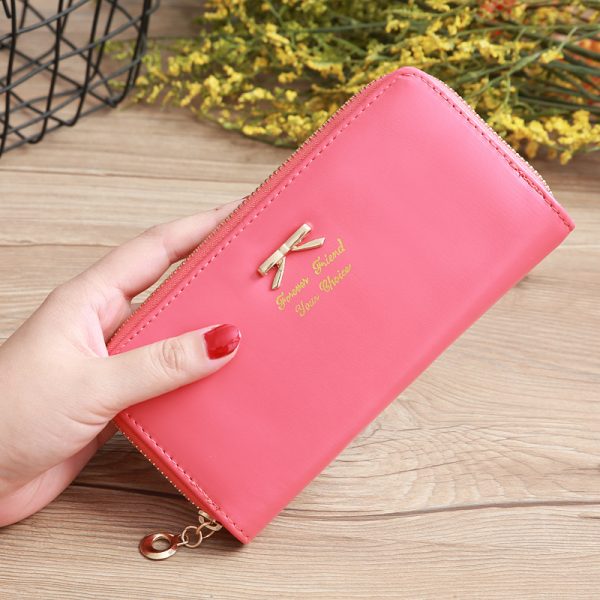 Women's Solid Color Bow Two-layer Wallet - Image 9