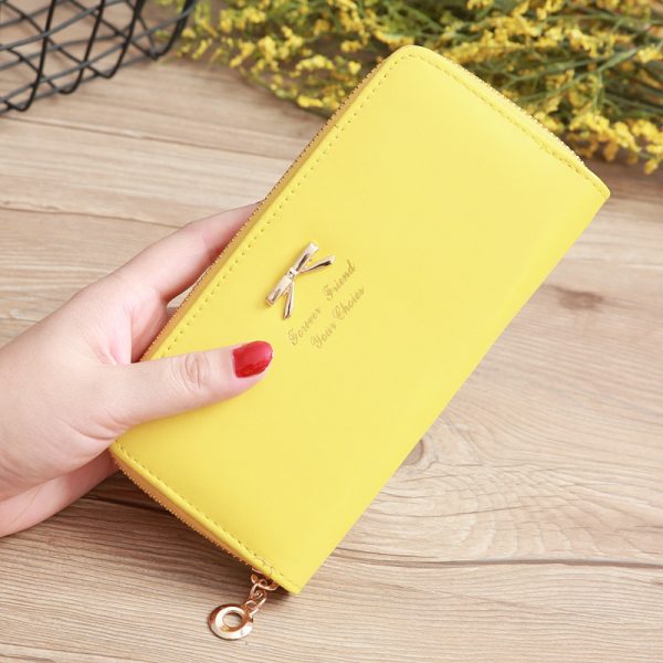 Women's Solid Color Bow Two-layer Wallet - Image 3