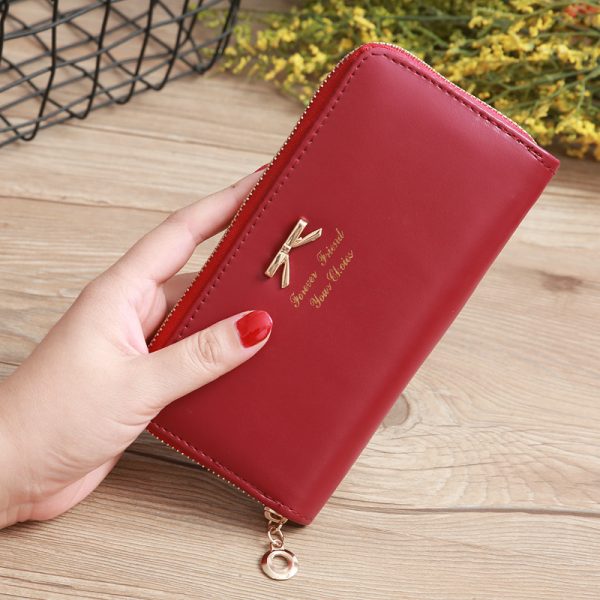 Women's Solid Color Bow Two-layer Wallet - Image 4