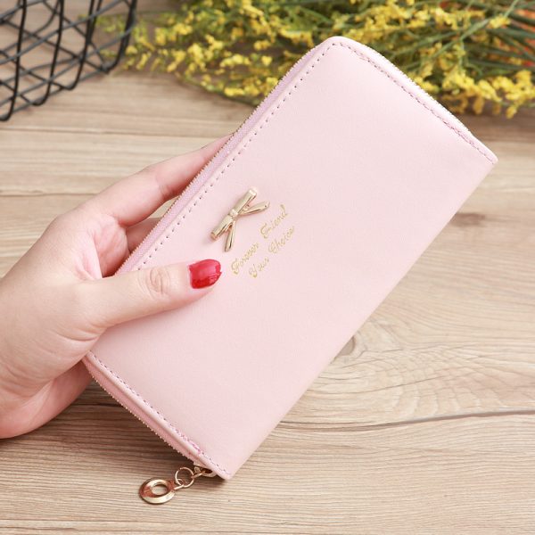 Women's Solid Color Bow Two-layer Wallet - Image 8