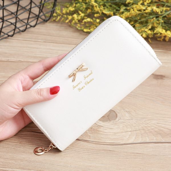 Women's Solid Color Bow Two-layer Wallet - Image 2