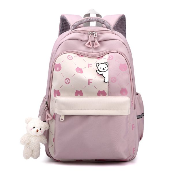 Schoolbag Lightweight And Large Capacity Elementary School Studebt Cute Bear Backpack - Image 5