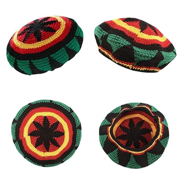 Halloween Jamaica Reggae Children Woolen Cap Handmade Knitted Rainbow Striped Festival Funny Wear - Image 6