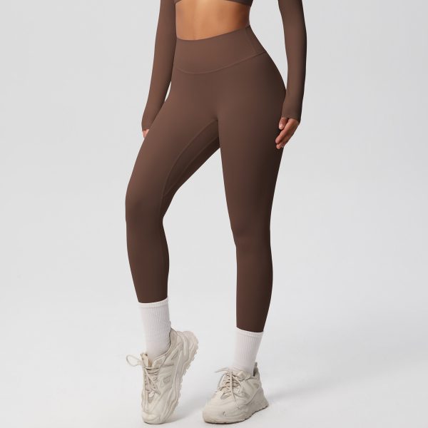 European And American High Waist Nude Feel Skin-friendly Tights Running Sports Fitness - Image 5