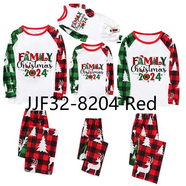 Parent-Child Christmas Homewear Suit Plaid Stitching Printing - Image 2