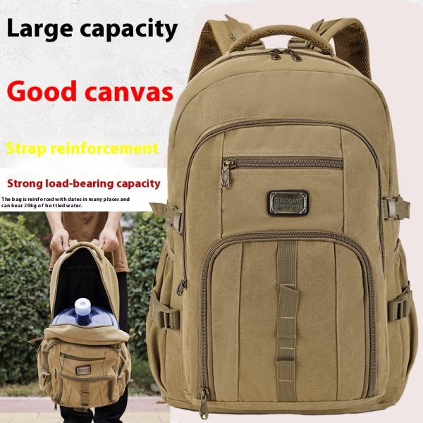 Durable Large Capacity Canvas Backpack Retro Computer Backpack Travel & Outdoor Sports