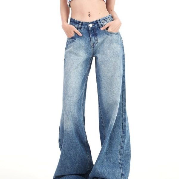 Women's American-style Retro Low-waist Wide-leg Jeans Summer - Image 5