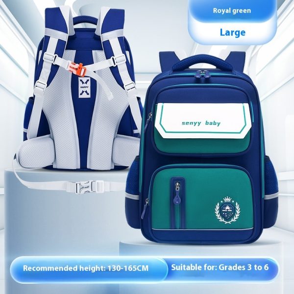 Children's Spine Protector Backpack With Water-repellent Large Capacity Oxford Cloth School Bag - Image 2