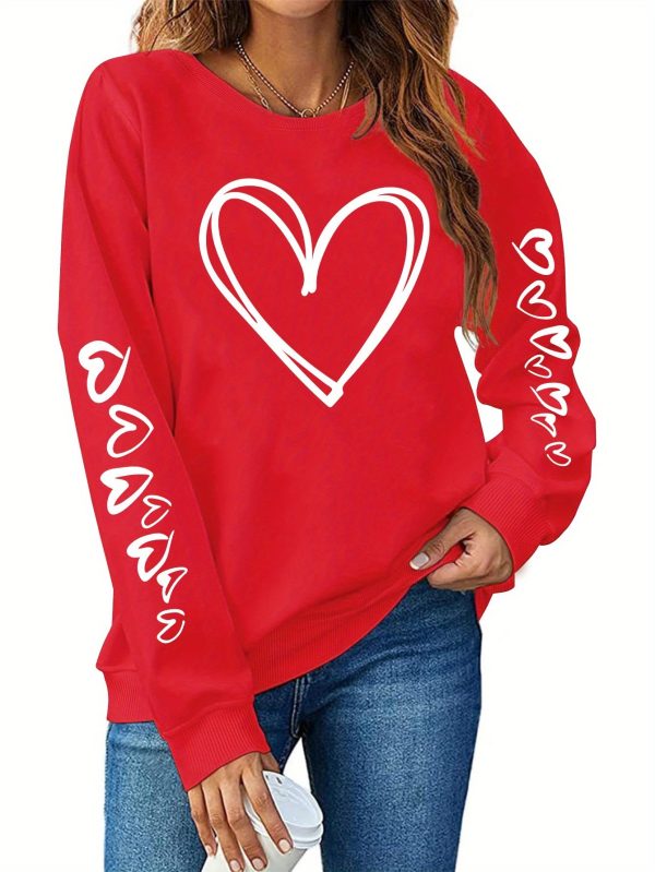 Valentine's Day Comfortable Plus Size Red Sweatshirt - Image 2