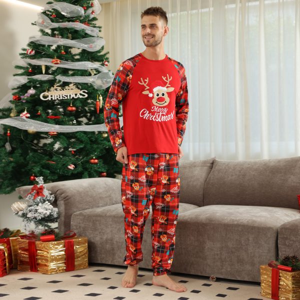 European And American Long Sleeve Home Wear Printed Plaid Christmas Suit - Image 2