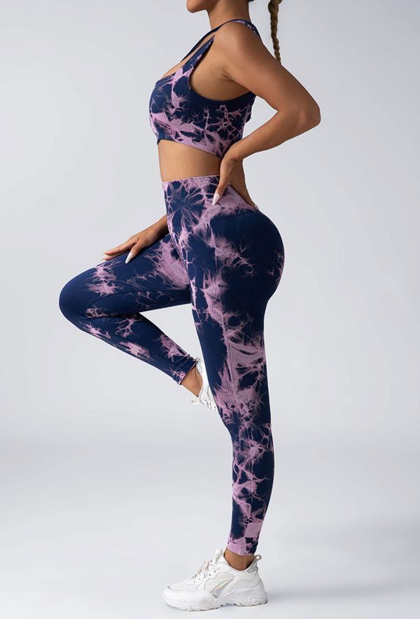 Women Scrunch Workout Leggings Butt Lifting High Waisted Yoga Pants - Tie Dye Seamless Booty Gym Tights - Image 6