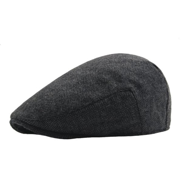 Winter Tweed Flat Cap Men's Newsboy Cap Baby British Retro Beret - Image 8